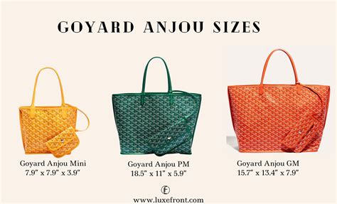 goyard colors 2013|Goyard tote bag size comparison.